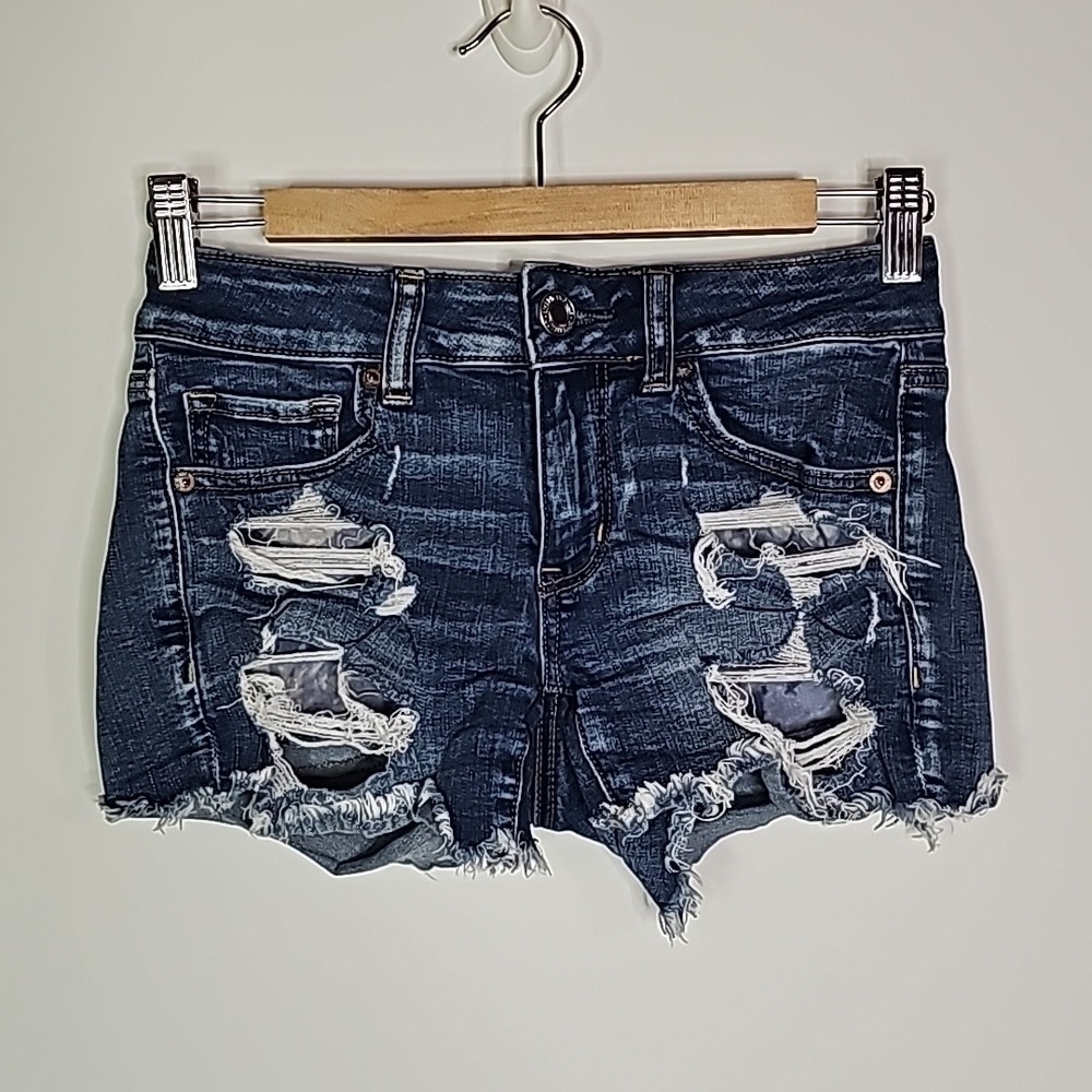 AMERICAN Eagle size 2 super stretch mid rise jean shorts